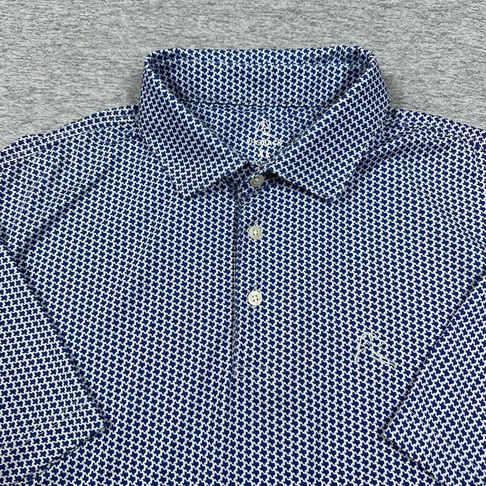 Rhoback Polo Shirt Mens XL Blue Don't Mess With Texas Performance Stretch Golf